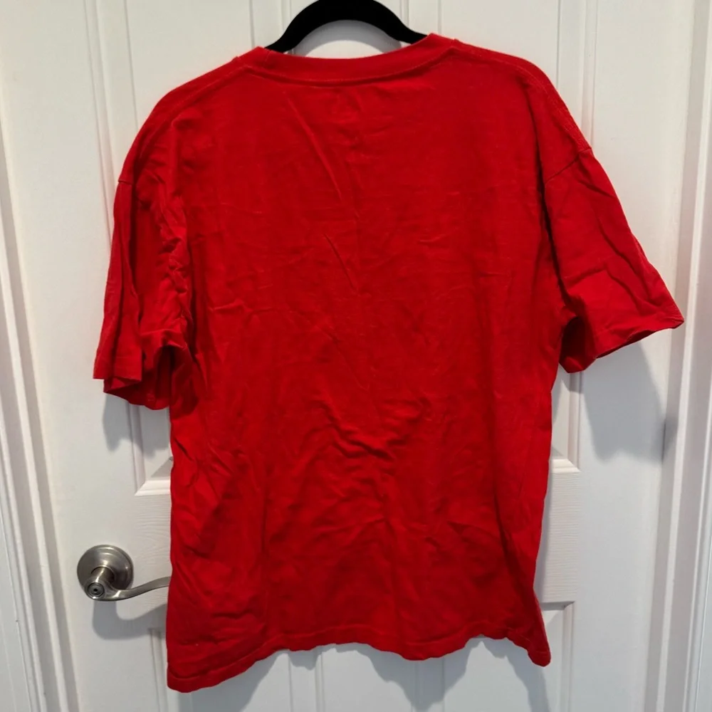 Mens Red Graphic T-Shirt with NC STATE WOLFPACK Mascot Design Size XL